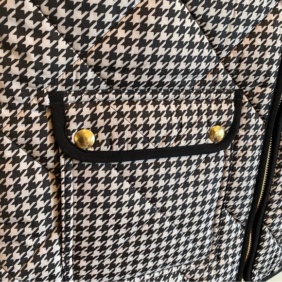 J.CREW Black & White Houndstooth Puffer Vest Alabama - Picture 9 of 13